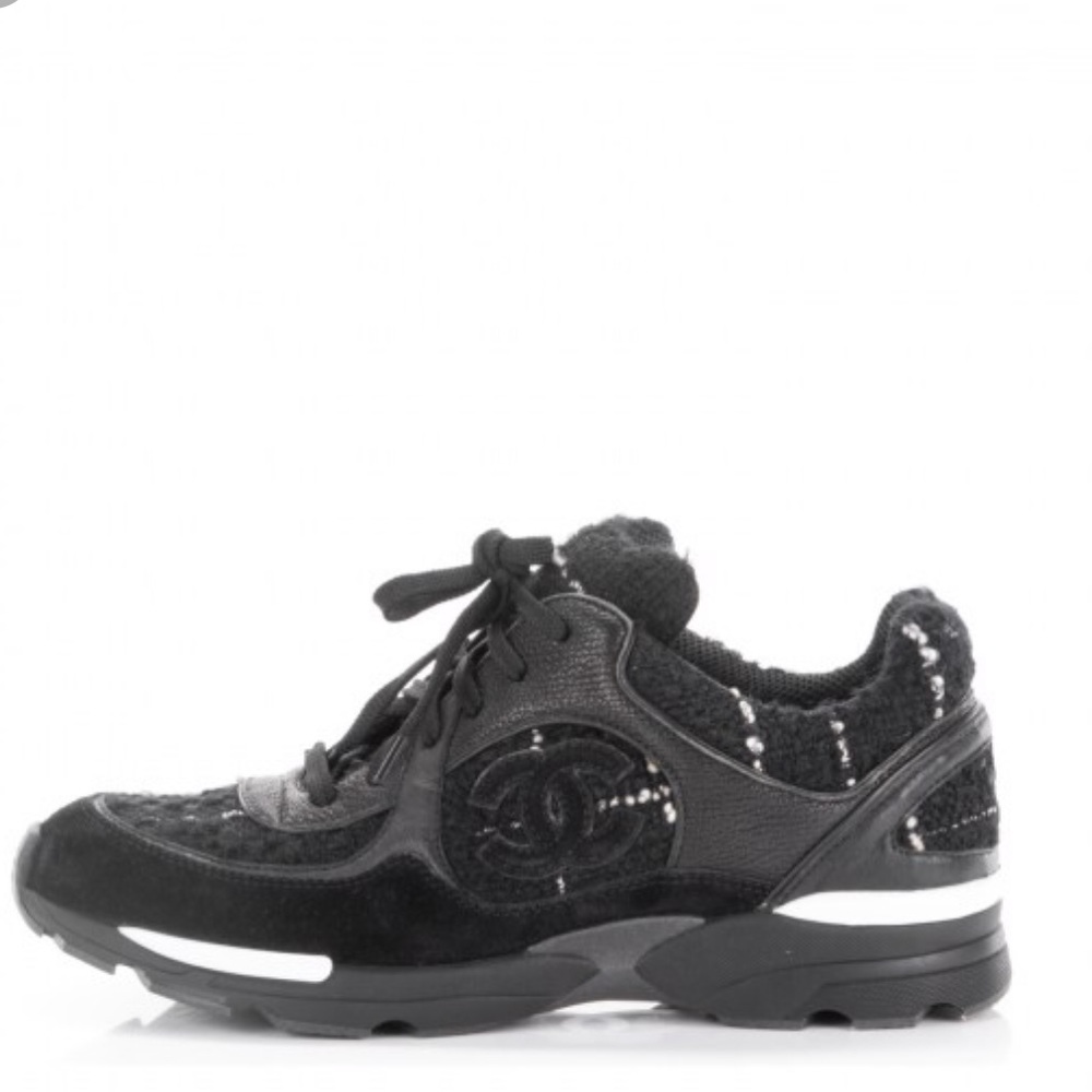 Chanel Tweed Suede Calfskin Sneakers (Never Worn)